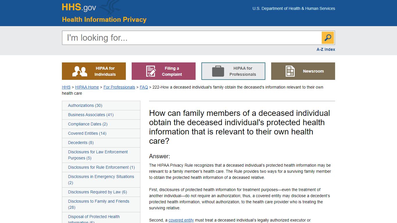 222-How a deceased individual's family obtain the deceased's ...